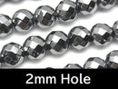 Faceted Round, Hematite Gemstone Beads