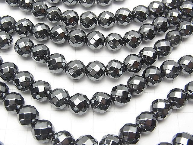 1strand $9.79! Hematite 64 Faceted Round 10 mm [2 mm hole] 1strand beads (aprx.14 inch / 35cm)