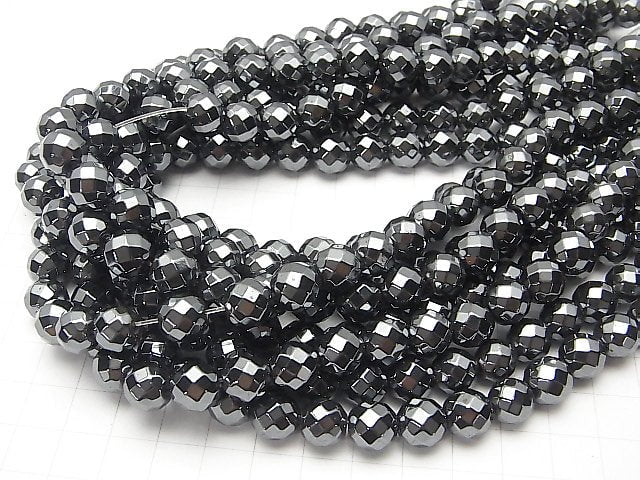 1strand $9.79! Hematite 64 Faceted Round 10 mm [2 mm hole] 1strand beads (aprx.14 inch / 35cm)