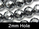 Faceted Round, Hematite Gemstone Beads