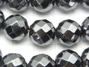 Hematite 64 Faceted Round 12 mm [2 mm hole] half or 1 strand beads (aprx.15 inch / 37 cm)