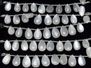 MicroCut High Quality White Moonstone AAA Pear shape Faceted Briolette 1strand (8pcs )
