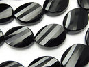 Onyx  Twist Faceted Oval 20x15x7mm half or 1strand beads (aprx.15inch/36cm)