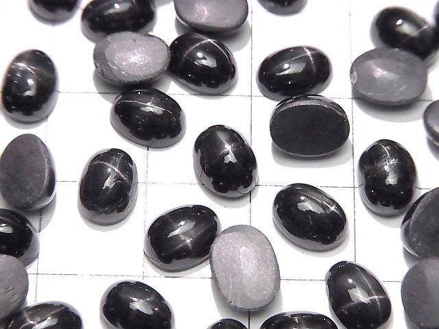 [Video] Black Star Diopside Oval Cabochon 8x6mm 5pcs