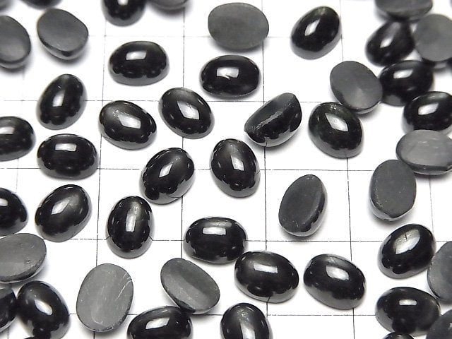 [Video] Black Star Diopside Oval Cabochon 8x6mm 5pcs