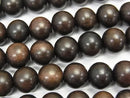 Ebony Wood  Semi Round 10mm 1strand beads (aprx.15inch/38cm)