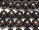 Ebony Wood  Semi Round 12mm 1strand beads (aprx.15inch/38cm)