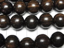 Ebony Wood  Semi Round 15mm 1strand beads (aprx.15inch/37cm)