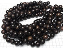 Ebony Wood  Semi Round 15mm 1strand beads (aprx.15inch/37cm)