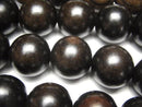 Ebony Wood  Semi Round 20mm 1strand beads (aprx.15inch/36cm)