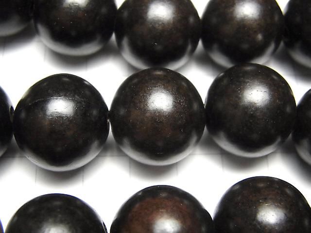 烏木半圓 20mm 半串或 1 串珠子（約 15 英吋/36 公分）