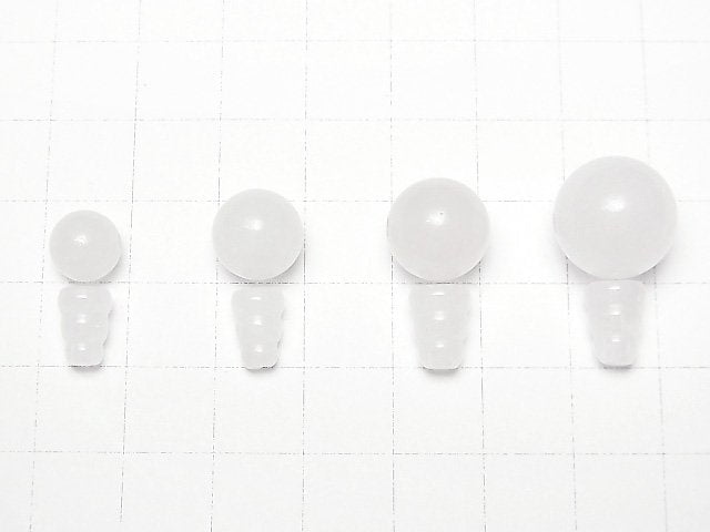 White Jade T-Hole Beads [8mm][10mm][12mm][14mm]1set