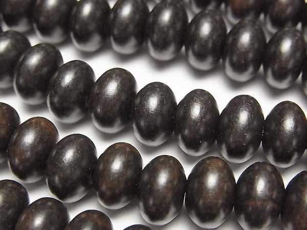 Ebony Wood  Roundel 10x10x6mm 1strand beads (aprx.15inch/38cm)