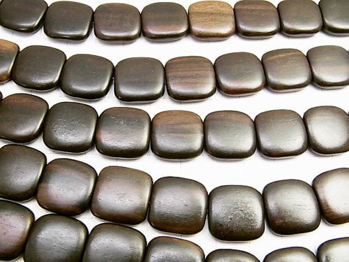 1strand $6.79! Ebony Wood  Square 16x16x4mm 1strand beads (aprx.15inch/37cm)