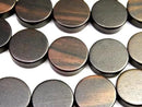 Ebony Wood  Coin 15x15x5mm 1strand beads (aprx.15inch/38cm)