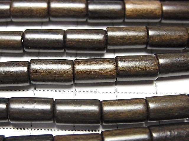 Ebony Wood Tube 10x6x6mm 1strand beads (aprx.15inch/37cm)