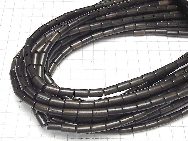 Ebony Wood Tube 10x6x6mm 1strand beads (aprx.15inch/37cm)