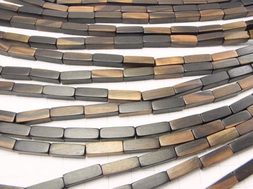 1strand $4.79! Ebony Wood  4Faceted Faceted Tube 15x5x5mm 1strand beads (aprx.15inch/38cm)