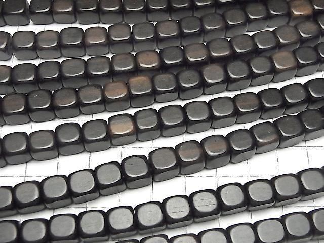 黑檀木立方珠 8x8x8公釐 1串珠 (約15英吋/38公分)