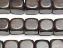 Ebony Wood  Cube 10x10x10mm 1strand beads (aprx.15inch/38cm)