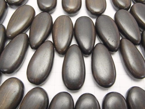 1strand $8.79! Ebony Wood  Pear shape 34x18x10mm Top Side Drilled Hole  1strand beads (aprx.8inch/20cm)