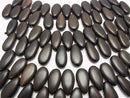Ebony Wood  Pear shape 34x18x10mm Top Side Drilled Hole  1strand beads (aprx.8inch/20cm)