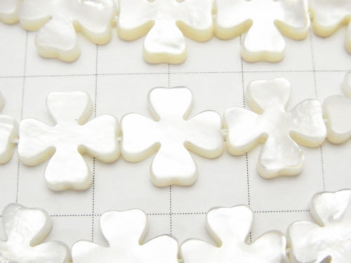 High quality White Shell (Silver-lip Oyster) Flower motif 13x13x3mm 1/4 or 1strand beads (aprx.15inch / 38cm)