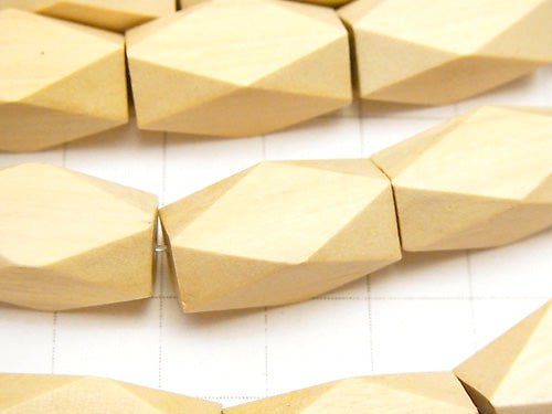 1strand $4.79! White Wood rectangle Faceted Tube 20 x 10 x 10 mm 1strand beads (aprx.15 inch / 37 cm)