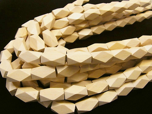 1strand $4.79! White Wood rectangle Faceted Tube 20 x 10 x 10 mm 1strand beads (aprx.15 inch / 37 cm)