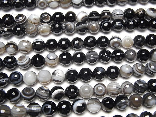 [Video] Tibetan Agate 128 Faceted Round 8 mm 1strand beads (aprx.15 inch / 37 cm)