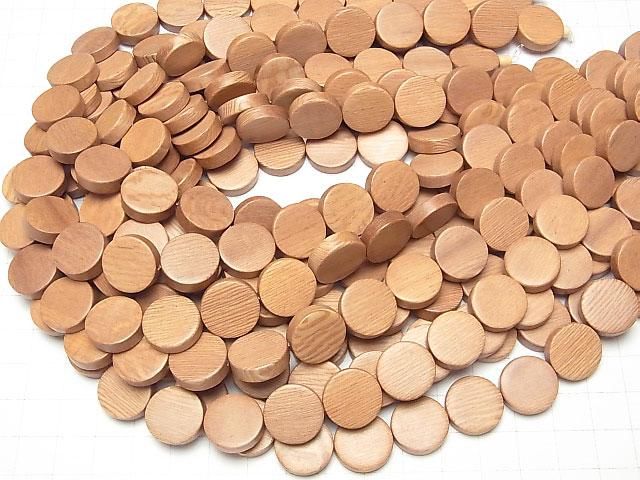 Rosewood Coin 15x15x5mm 1strand beads (aprx.15inch/38cm)