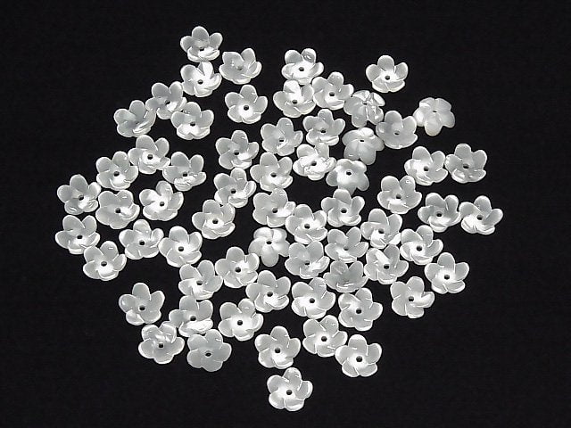[Video] High Quality White Shell (Silver-lip Oyster) AAA 3D Flower [6mm][8mm][10mm] Center Hole 4pcs
