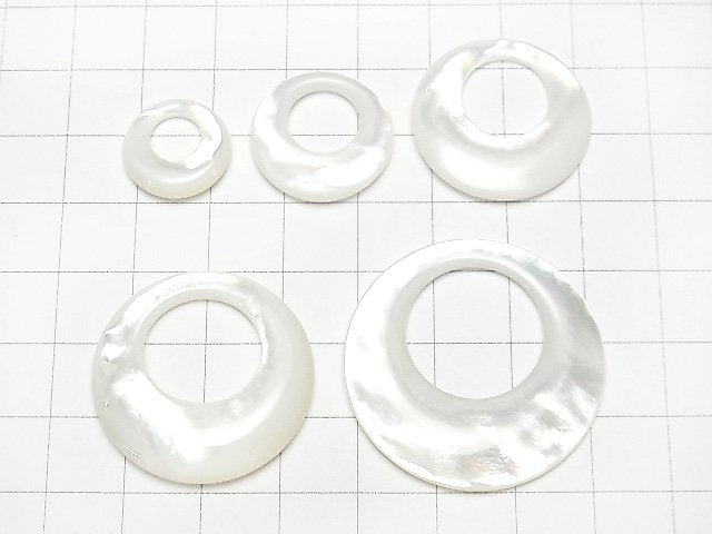 [Video] High Quality White Shell (Silver-lip Oyster) AAA Coin (Donut) [15mm] [20mm] [25mm] [30mm] [35mm] 1pc