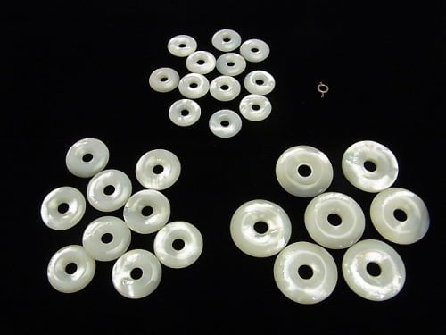 High Quality White Shell (Silver-lip Oyster) AAA Coin (Donut Center Hole) 15mm-35mm 1pc $3.79