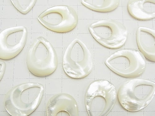 [Video] High Quality White Shell (Silver-lip Oyster) AAA Donut Pear shape 25x18mm 1pc