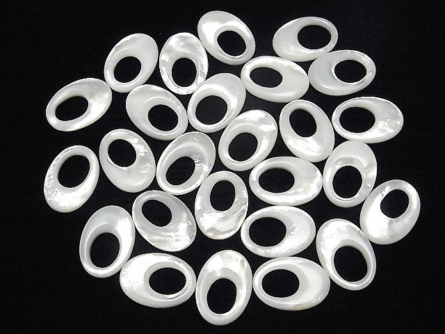 [Video] High quality White Shell (Silver-lip Oyster) AAA Donut Oval 25 x 18 x 4 mm 1 pc $4.79!