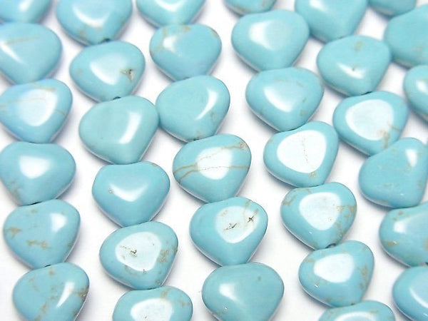 [Video]Magnesite Turquoise Vertical Hole Heart 7x8x4mm 1strand beads (aprx.15inch/38cm)