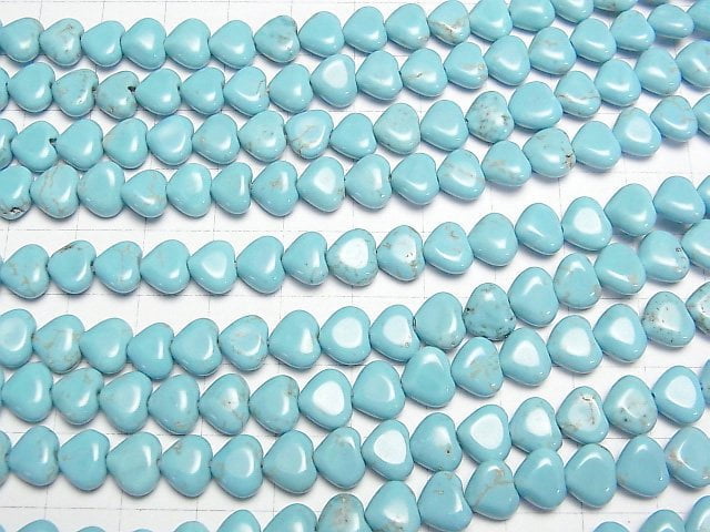 [Video]Magnesite Turquoise Vertical Hole Heart 7x8x4mm 1strand beads (aprx.15inch/38cm)