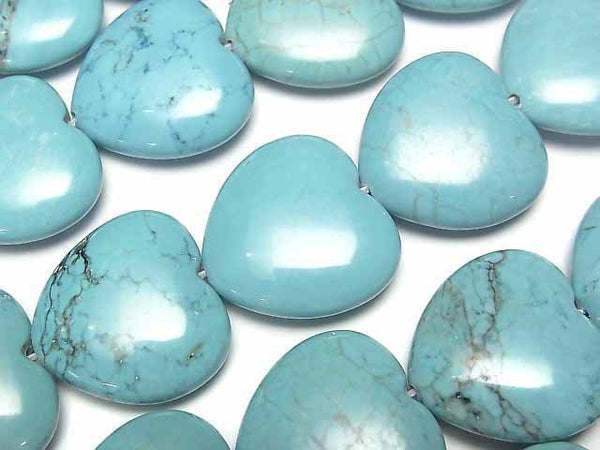 [Video]Magnesite Turquoise Vertical Hole Heart 19x20x6mm 1strand beads (aprx.15inch/36cm)