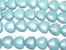 [Video]Magnesite Turquoise Vertical Hole Heart 19x20x6mm 1strand beads (aprx.15inch/36cm)