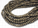 Gray Wood Semi Round 6mm 1strand beads (aprx.15inch/38cm)