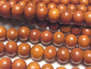 Redwood Semi Round 6mm 1strand beads (aprx.15inch/38cm)
