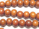 Redwood Semi Round 6mm 1strand beads (aprx.15inch/38cm)