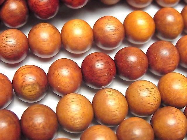 紅木半圓 10mm 1串珠子 (約 15 英吋/38 公分)