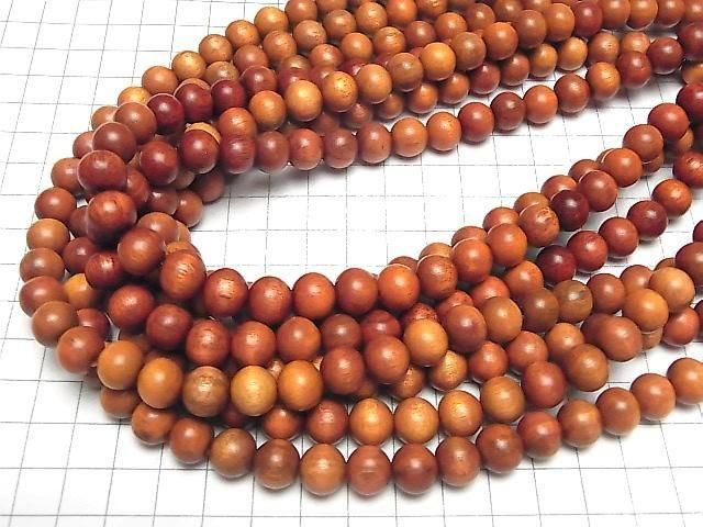 紅木半圓 10mm 1串珠子 (約 15 英吋/38 公分)