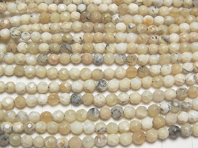 [Video] African Opal 32Faceted Round 4mm 1strand beads (aprx.15inch/38cm)
