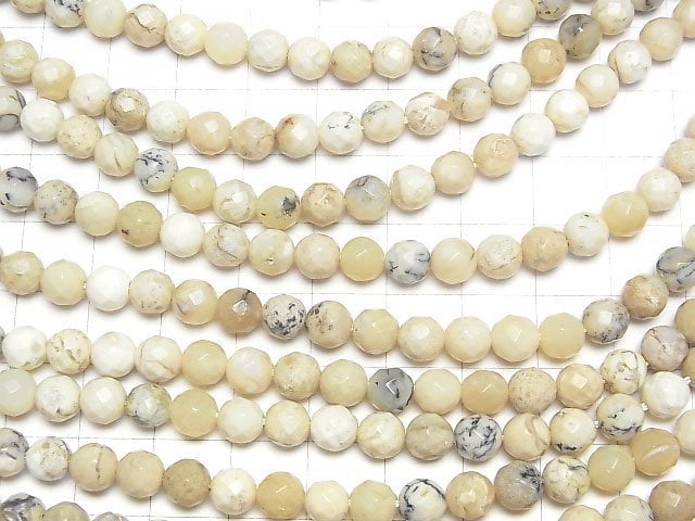 [Video]African Opal 64Faceted Round 6mm 1strand beads (aprx.15inch/37cm)