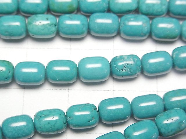 [Video] Magnesite Turquoise  Rice (Tube )7x5x5mm 1strand beads (aprx.15inch/38cm)