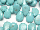 Magnesite Turquoise, Pear Shape Gemstone Beads