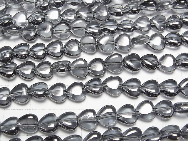 Silver flash Crystal Heart 8x7x4 half or 1strand beads (aprx.15inch / 36cm)